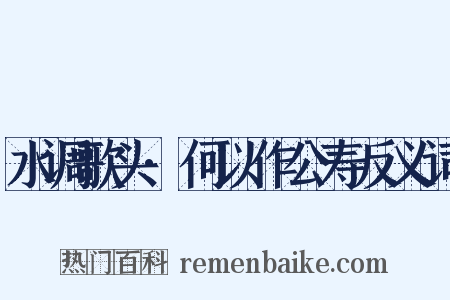 水调歌头·何以作公寿反义词是什么意思的图片